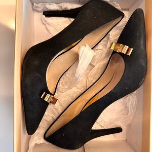 Elegant Black Michael Kors Heels with Gold Accents